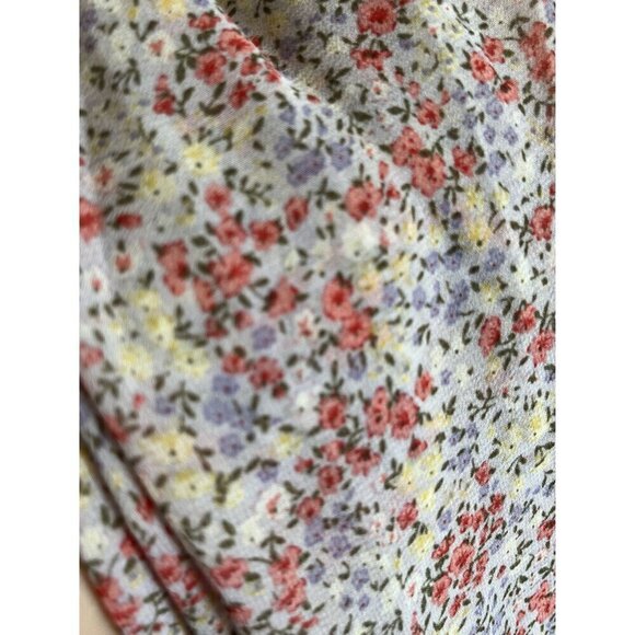 Retro Floral Top 5x Pink Feminine Crop Ruffle Boho Dainty Western 80s Chic Indie - Picture 6 of 12